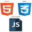 HTML5, CSS, and JavaScript logos
